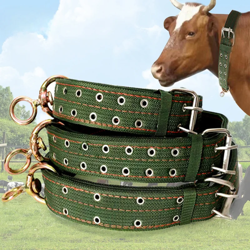 Strong Durable Belay Tie Adjustable Cattle Collar Cow Hauling Collar Livestock Feeding Supply Canvas Belt Veterinary Equipment