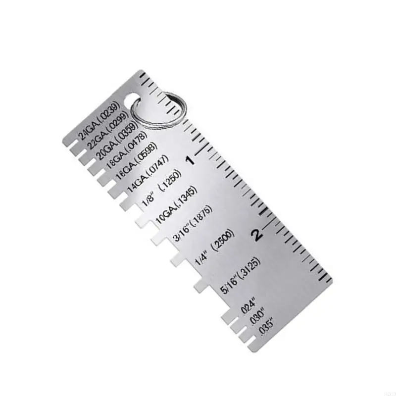 62CD Double Sided Scaled Wire Gauge Stainless Steel Wire Thickness Measuring Ruler