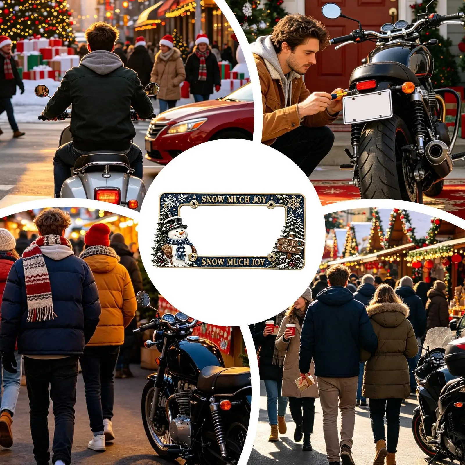 Motorcycle License Plate Frame Christmas Motorbike Tag Parts Motorbike Plate Frame For Riders Collectors Modifiers Women Men view 4