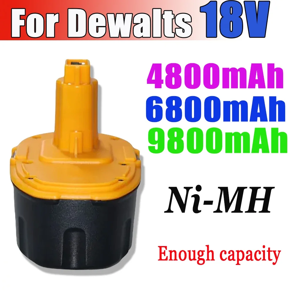 

4800mAh 6800mAh 9800mAh 12800mAh 18V Ni-MH Replacement Battery For Dewalt XRP DC9096 DC9099 DC9098 DW9099 DW9098 Cordless Power