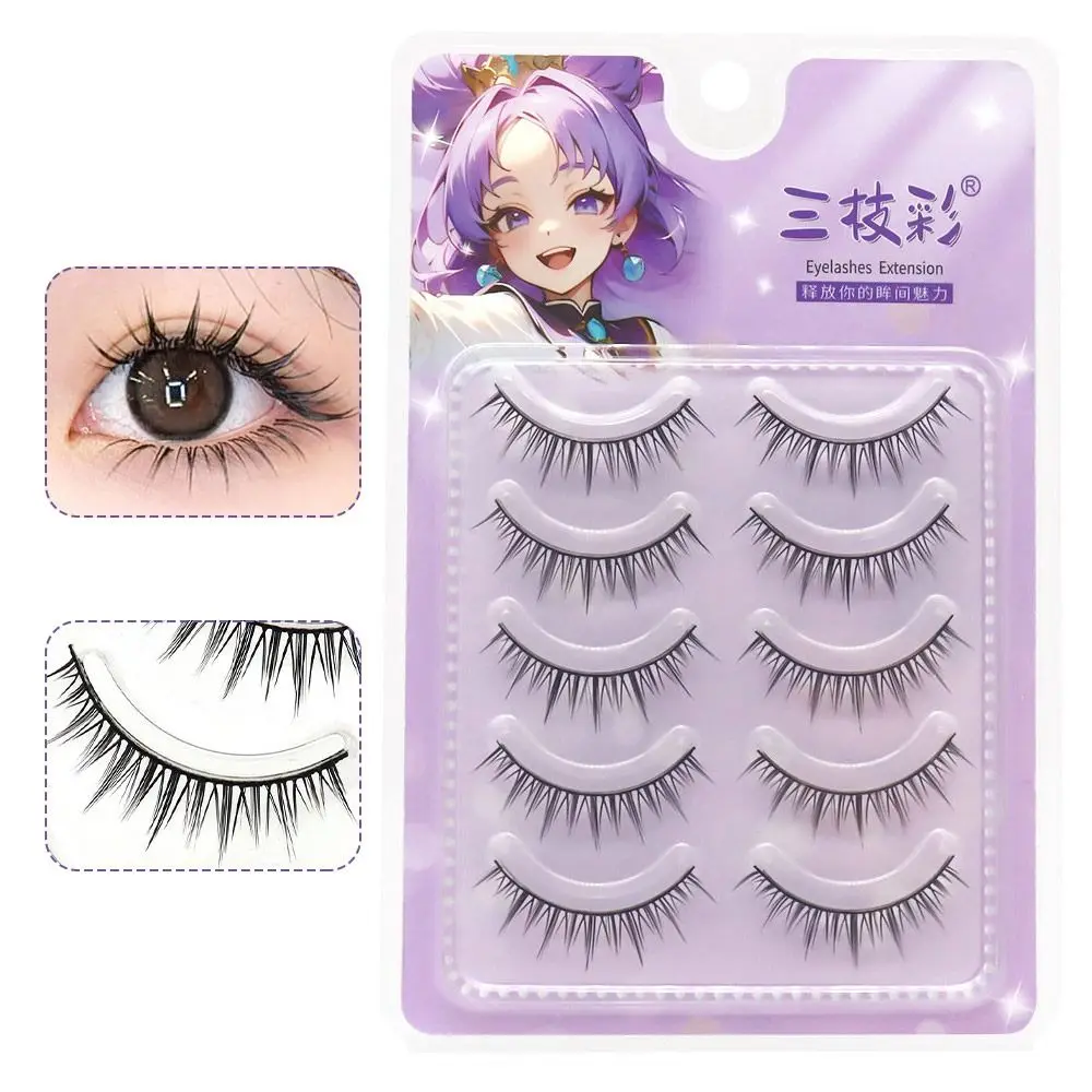 8-10mm Korean Japanese Spiky Fairy Lashes Anime Wispy Manga Lashes Natural Look False Eyelashes