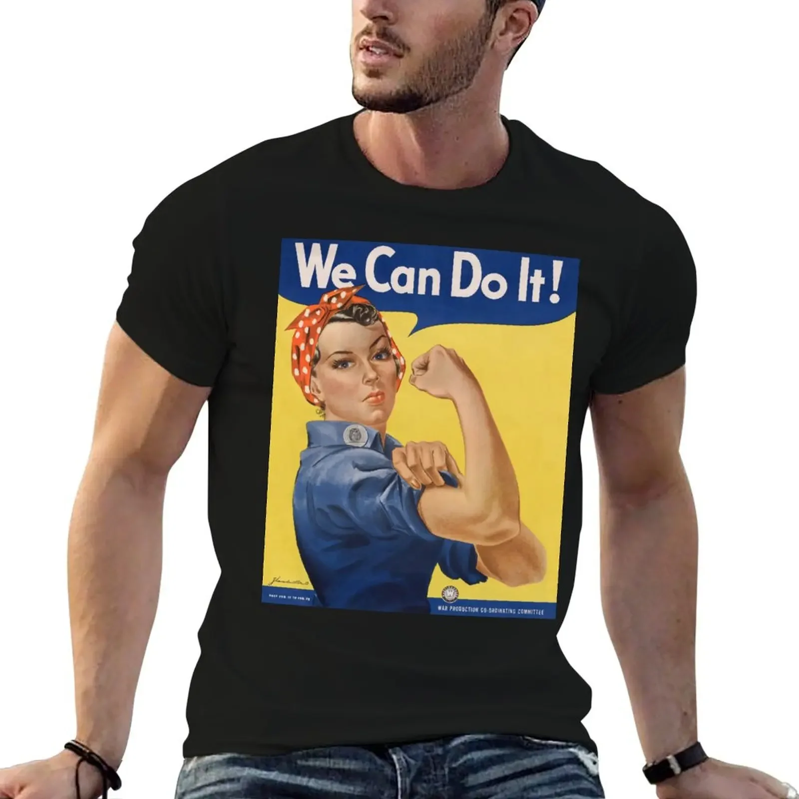 

Iconic Rosie the Riveter Poster T-Shirt custom shirt oversized graphic tee plain clothes for men