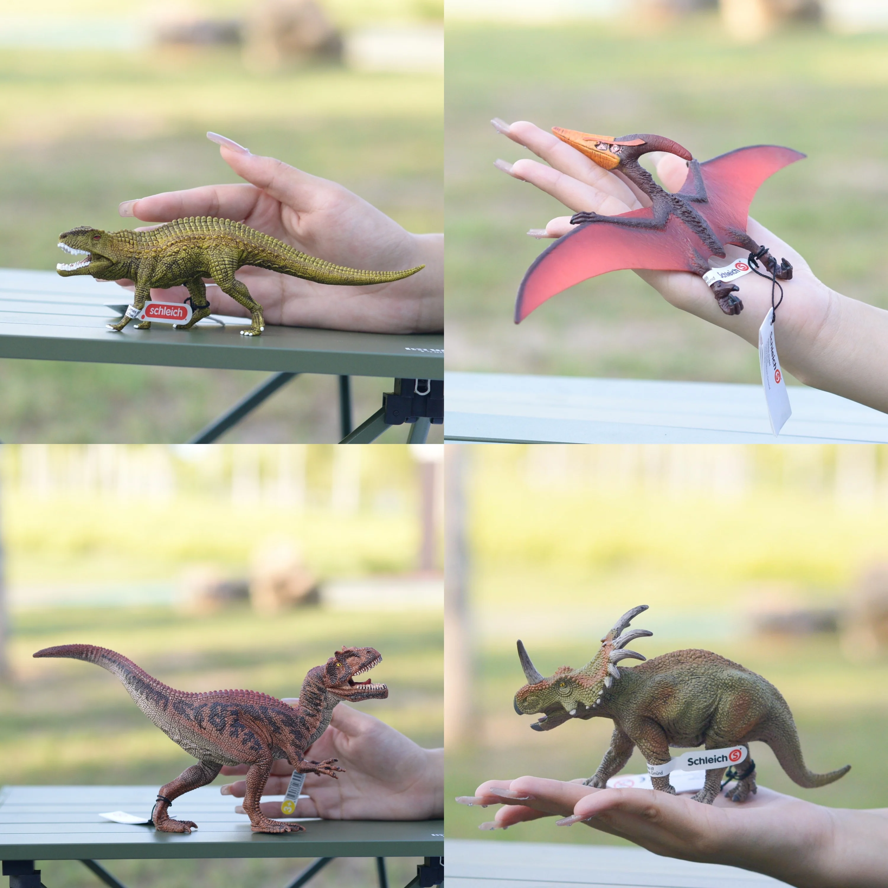 Brinquedos de Plástico Schleich: Tiranossauro Rex, Estegossauro, Utahraptor, Oviraptor, Brachiosaurus, Diplodocus para Idades e Acima