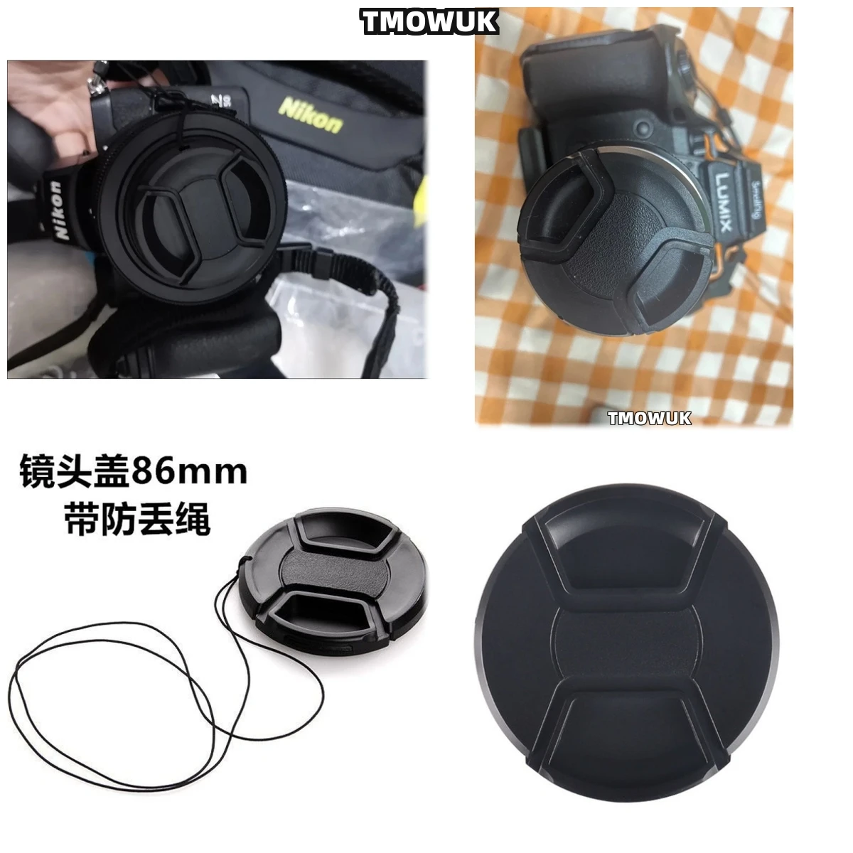 

For Canon EOS R5 Mark II 1N RS 40D 800D 700D M6 Mark II Rebel T3i 450D Camera Lens Cap Protective Cover Center Pinch Snap-on 49m