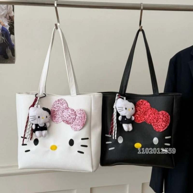

Hello Kitty New Women's Shoulder Bag Fashion Trend Women's Handbag PU Large Capacity Cartoon Cute Casual Tote Bag High Quality