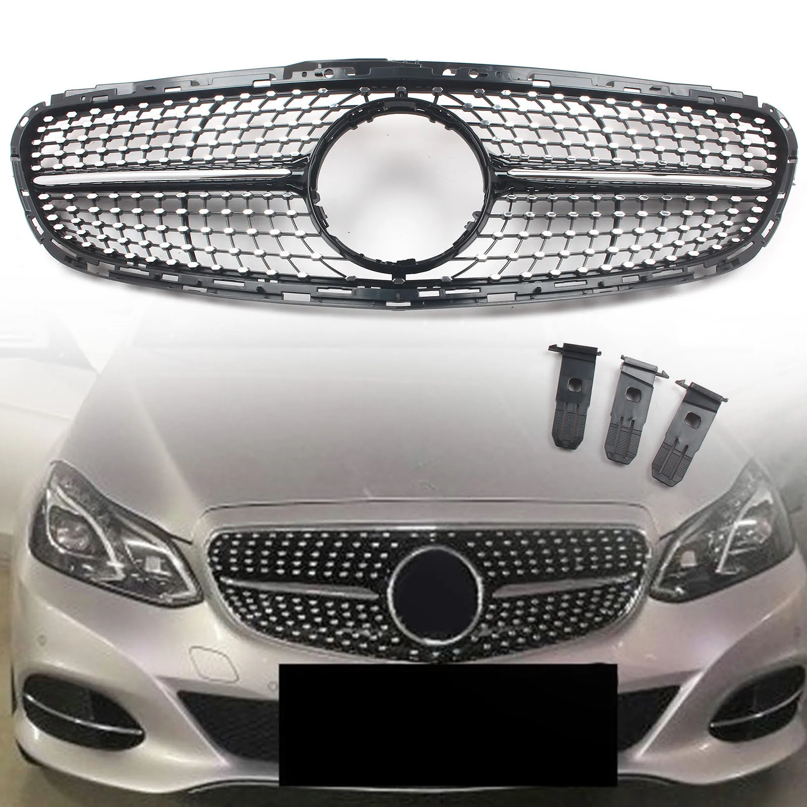 Front Mesh Grille Auto Part Front Bumper Grille GT Grill 2014-2016 For Mercedes Benz E Class W212 4 Door  E200 E250 E350 E550