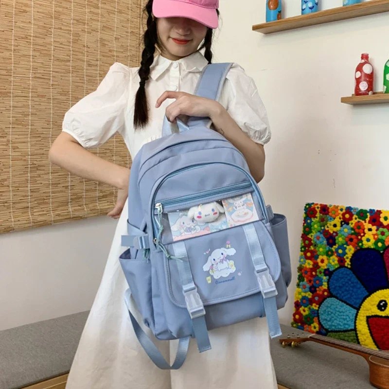 Sanrio Kawaii Kuromi School Bag Elementary School Student Backpack Cartoon Cinnamoroll Large Capacity Lightweight Backpack Gift