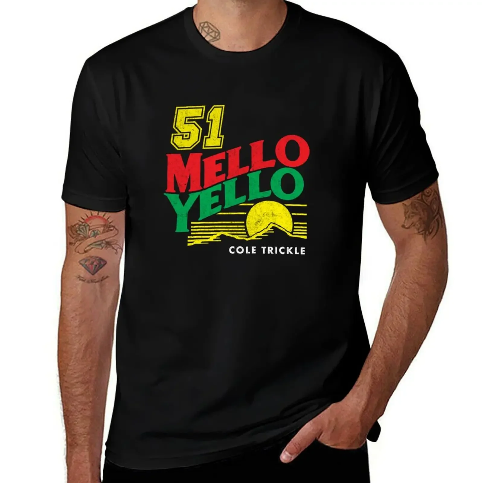 #51 Mello Yello - Cole Trickle - vintage logo T-Shirt blue archive shirts graphic tee Luxury man Men's cotton t-shirt