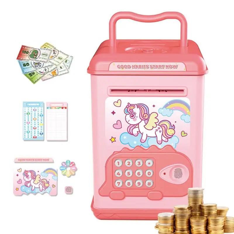 

Children ATM Saving Bank Children Lockable Savings Bank Children Money Box Electric Money Box Cartoon Music Box Sensory Toy