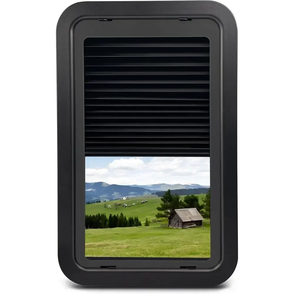 806621 RV Window Complete Window Kit, RV Thin Pleated Shade Replacement for 15.7x24.7x1.78 IN Entry Door Window, Compatible with