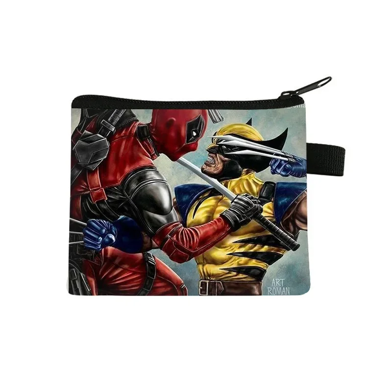 Deadpool Wolverine Wallet for Disney Movie Cartoon Printed Coin Purse Bank Card Portable Storage Mini Bag Anime Best Friend Gift