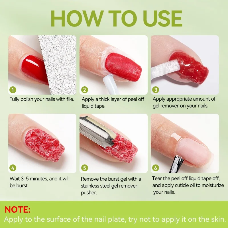 LILYCUTE 2 stks/set Gel Nagellak Remover Voor Nagels in 3-5 Minuten Gemakkelijk Snel Verwijdert Semi permanente Losweken UV Gel Burst