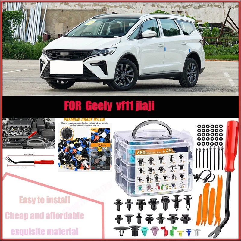 

For Geely Vf11 Jiaji Chevrolet Buick Car Plastic Retainer Clips Kit 680+45pcs Auto Fender Push Pin Car Fastener Clip Mixed Set