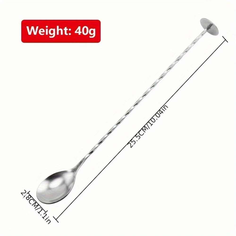 Hot Stainless Steel Mixing Spoon Long Handle Long Threaded Cocktail Spoon Drink Stirrer The Perfect Choice for Bars and Cafes
