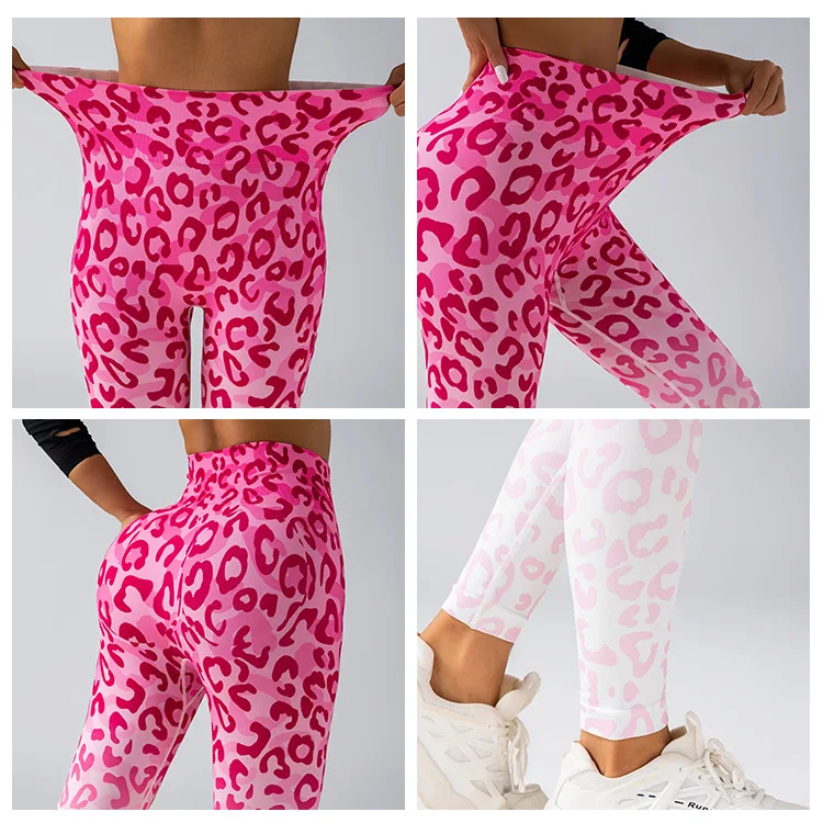 Fitness Women Sport Seamless Leggings High Waist Elastic leopard print Yoga Leggings Gym Jogging Push Up Slim Pants Female