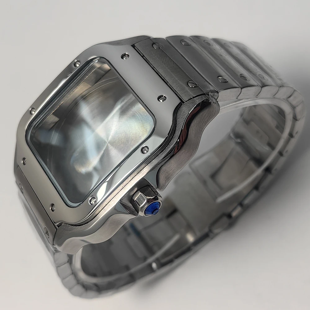 38mm Watch Case Men\'s Watches Stainless Steel Watchband Case Sapphire Glass Fit 2813 8215 NH34 NH35 Movement