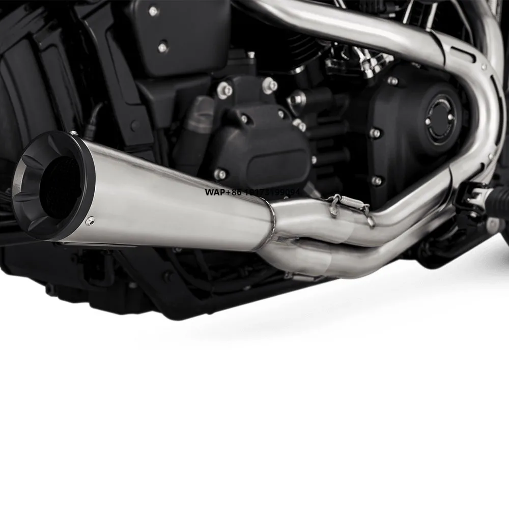 2-into-1 Motorcycle Exhaust System 304 Stainless Steel Motorcycle Exhaust Pipes Compatible for 1991-2009 Dyna