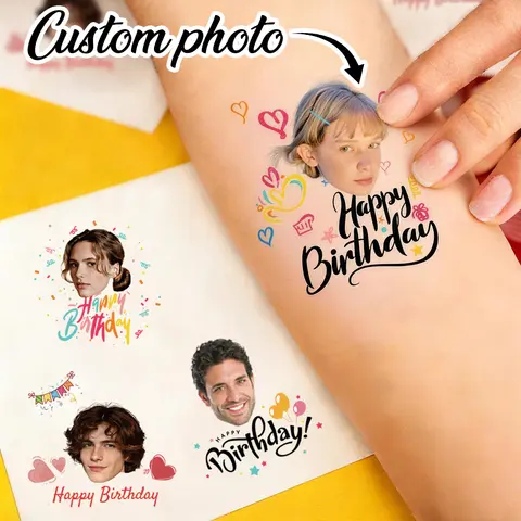 Custom Temporary Tattoo Stickers, Personalized Photo Tattoo Stickers, Personalized Image Tattoo Stickers.