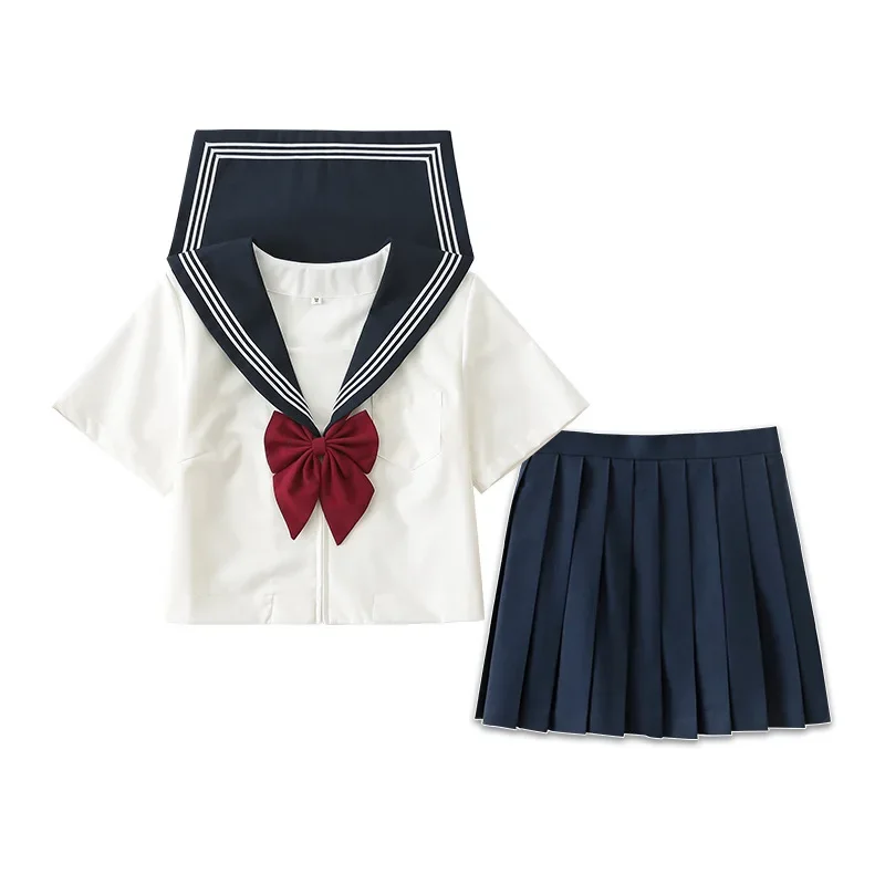 Nuovo abito da ragazza Jk uniforme scolastica giapponese sexy primavera e autunno cravatta rossa bianca tre abiti da marinaio di base da donna a maniche lunghe