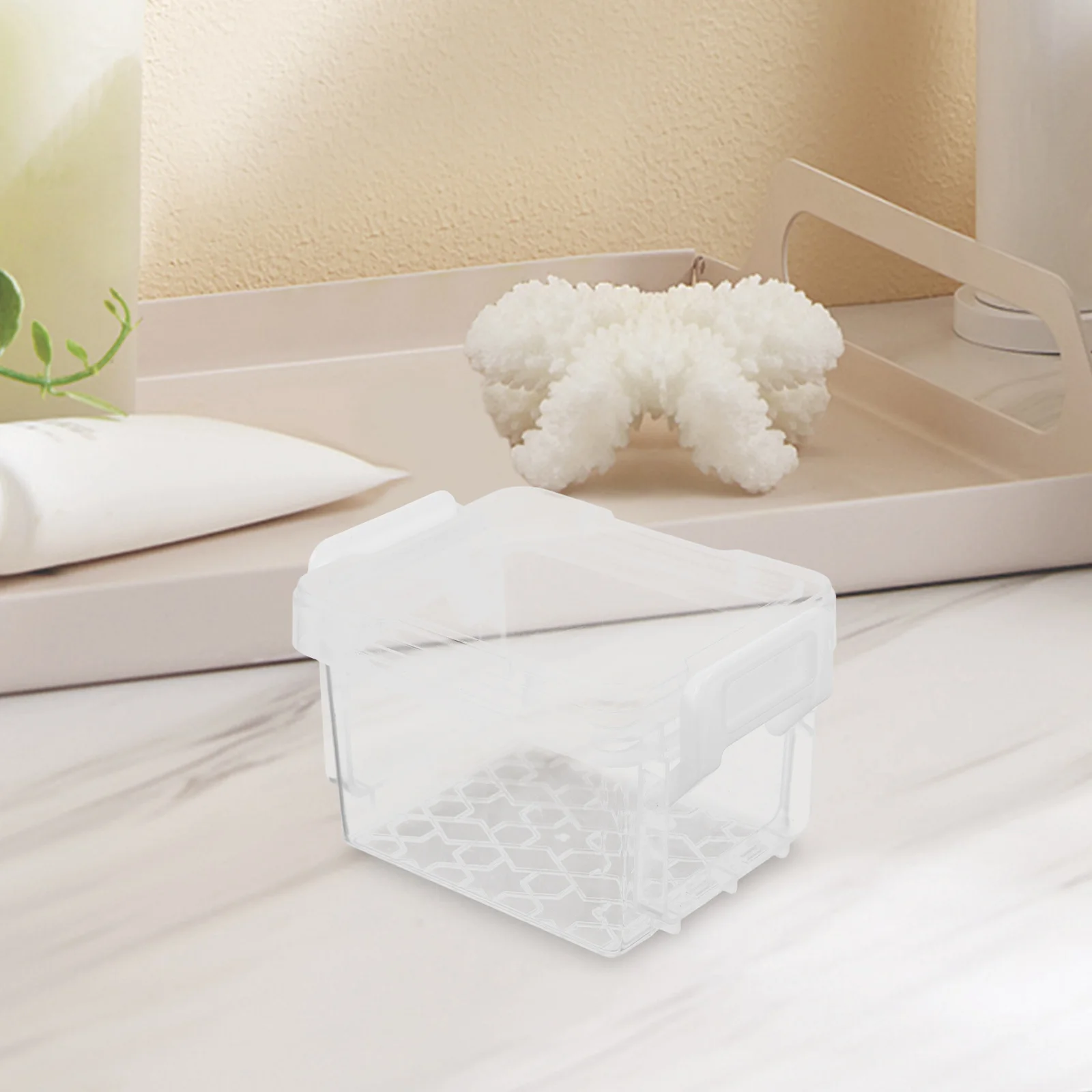 

5 Pcs Transparent Storage Box Ear Backs Case Clear Organizer Desktop Cases Jewelry Containers Home Office Accessories