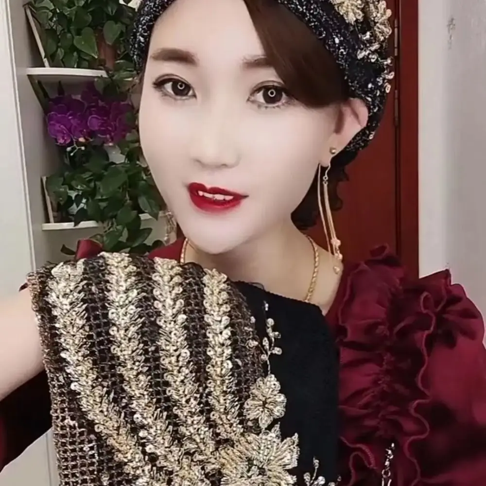 Lace Turban Hats for Women Muslim Headscarf Head Wraps Caps Female Daily Beanie Hair Cover Cap Glitter Diamonds Embroidery