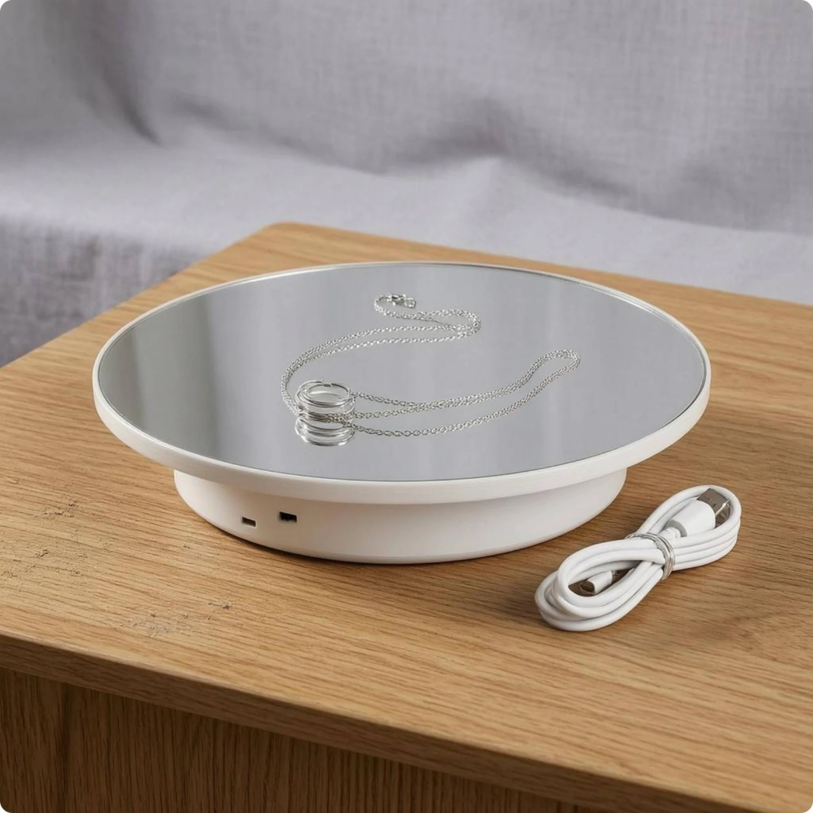 Electric Rotating Display Stand ABS Body Rotating Display Turntable Mirror Turntable Slow Rotation Photo Gear Wireless Use
