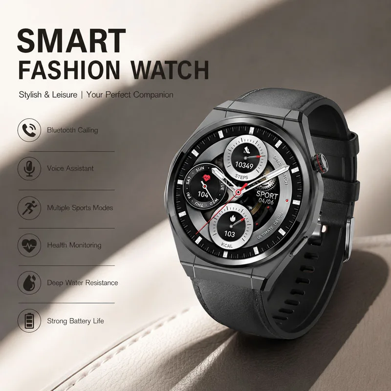 

2026 Sports Smart Watch Heart Rate Women's Health Blood Oxygen Voice Assistant 100+ Sports Mode Bluetooth Call Smart Watch Men