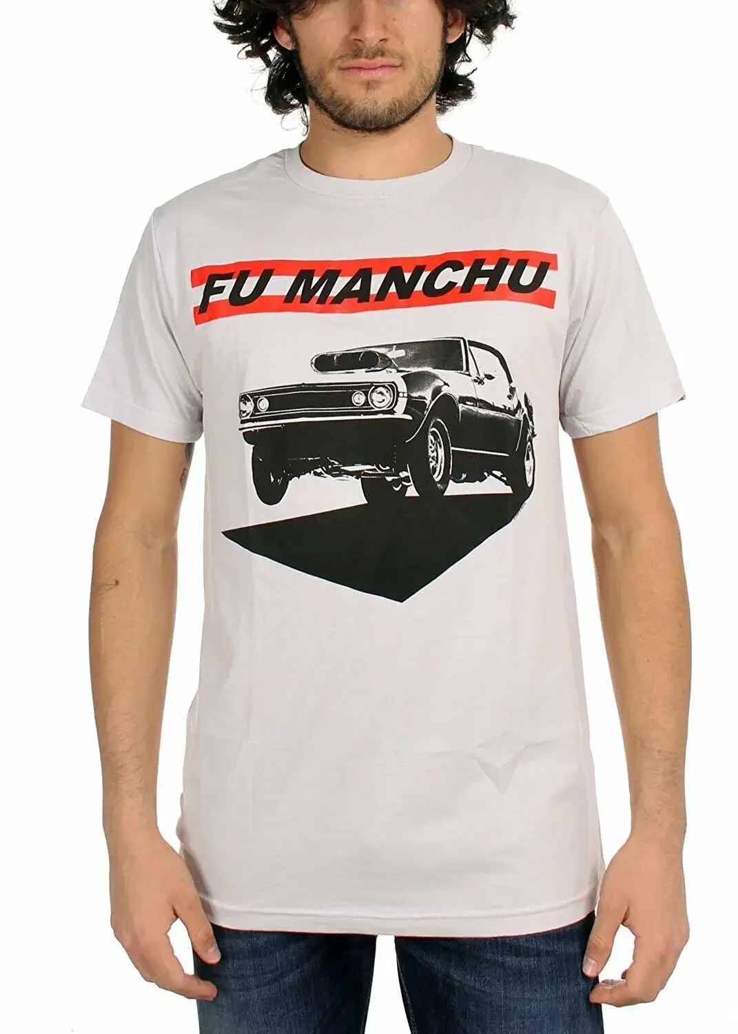 Authentic FU MANCHU Muscle Slim-Fit Stoner Rock T-Shirt Silver S-XL NEW