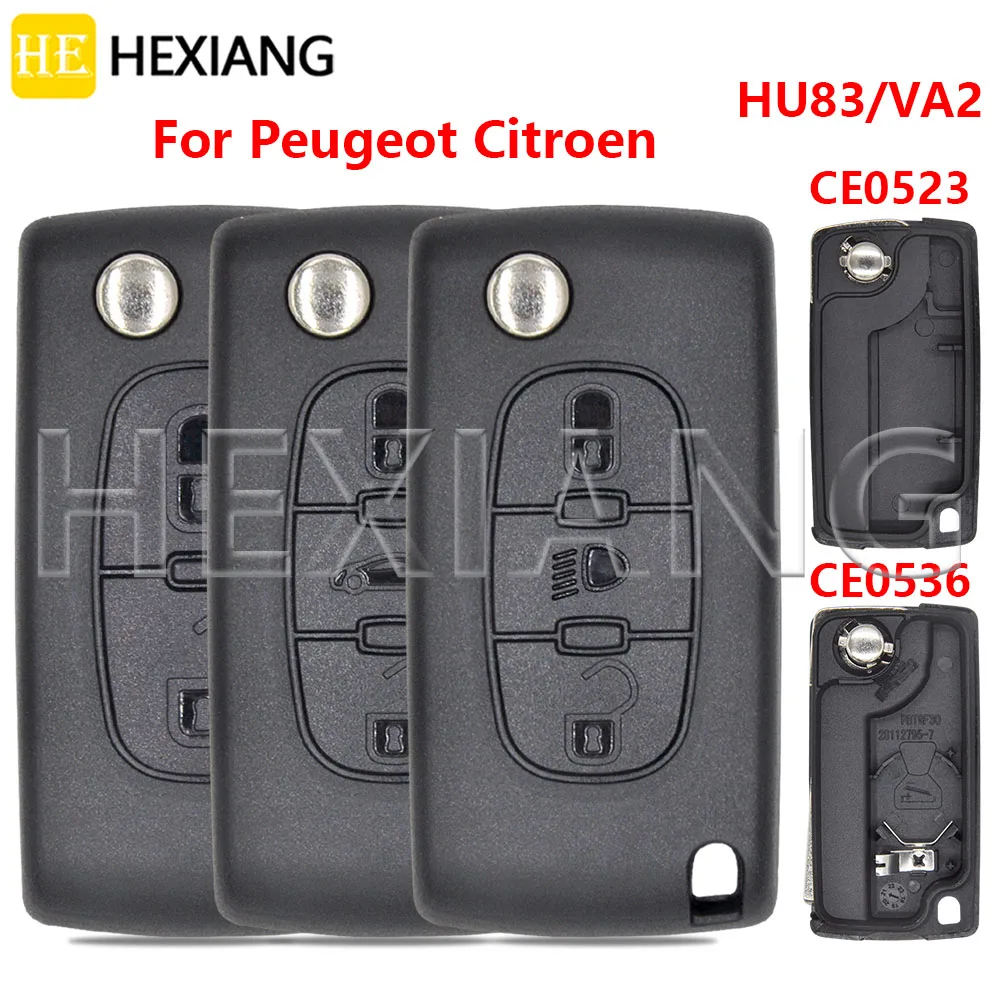 DR Flip CE2023/CE0536 HU83/VA2 Car Key Shell Case For Peugeot 207 208 308 407 CC SW Citroen Xsara Picasso Berlingo  C2 C3 C4 C5