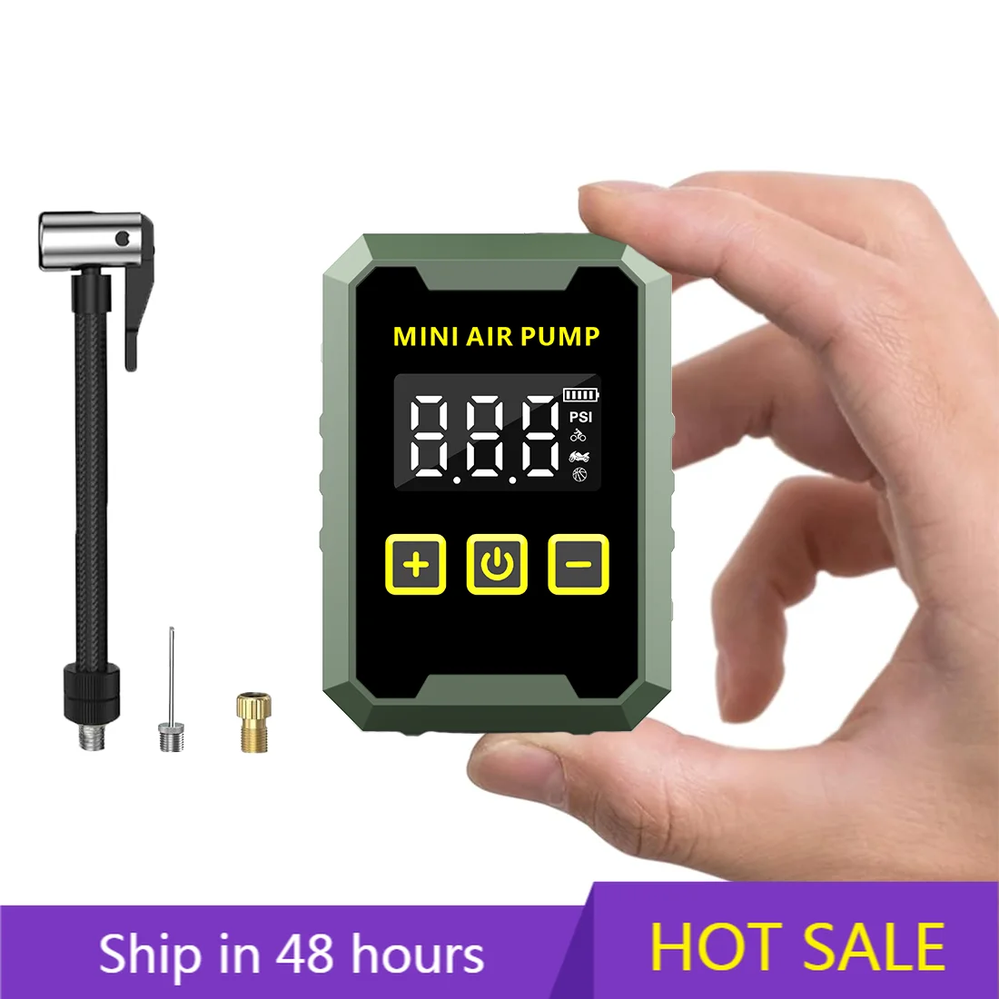 

POWER LEAPMini Bike Pump Portable Electric Bicycle Pump 150PSI Tiny Bike Air Pump Tire Inflator Type-C Rechargeable with Presta