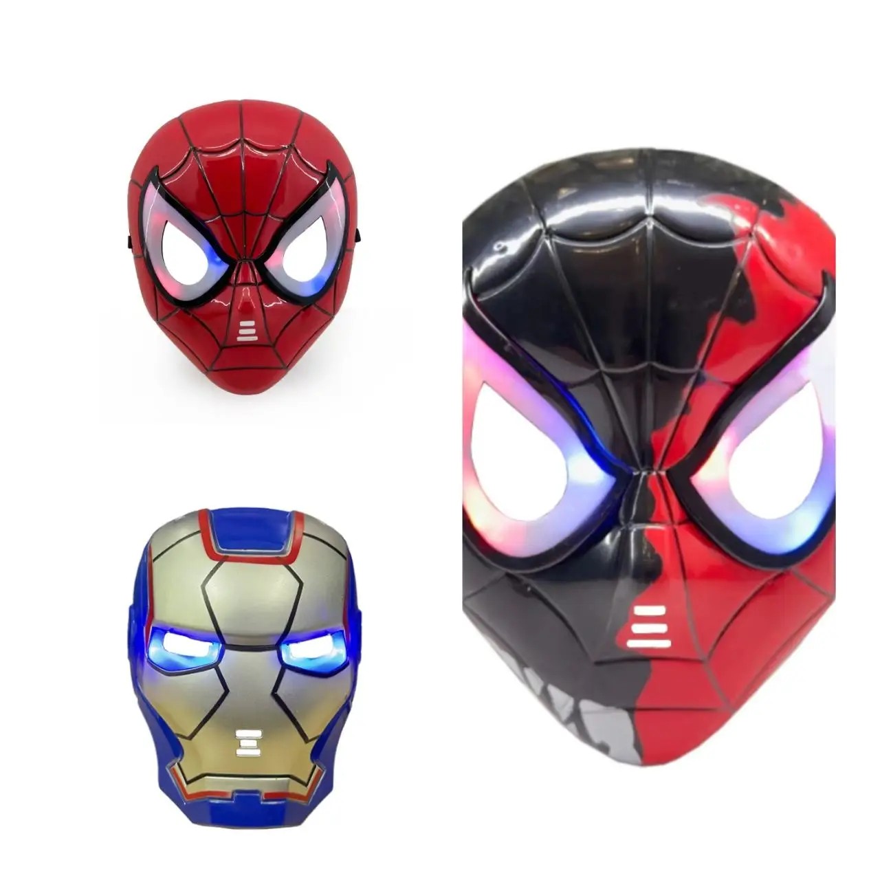 Disney Anime Venom Spider-man LED Light Mask Cool Cartoon Iron Man Spider-man Costume Party Stage Performance Prop Children Gift