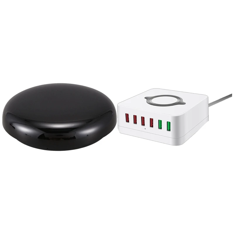 

Top Deals 1 Pcs Smart Wifi IR Remote Controller Infrared Home Control Adapter & 1 Pcs USB Smart Socket Holder Stand Us Plug