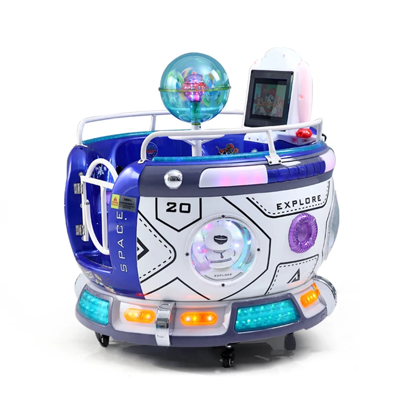 Wholesale Children's Coin Operated Arcade Game Machine Portable Amusement Park Equipment Space Theme Plastic