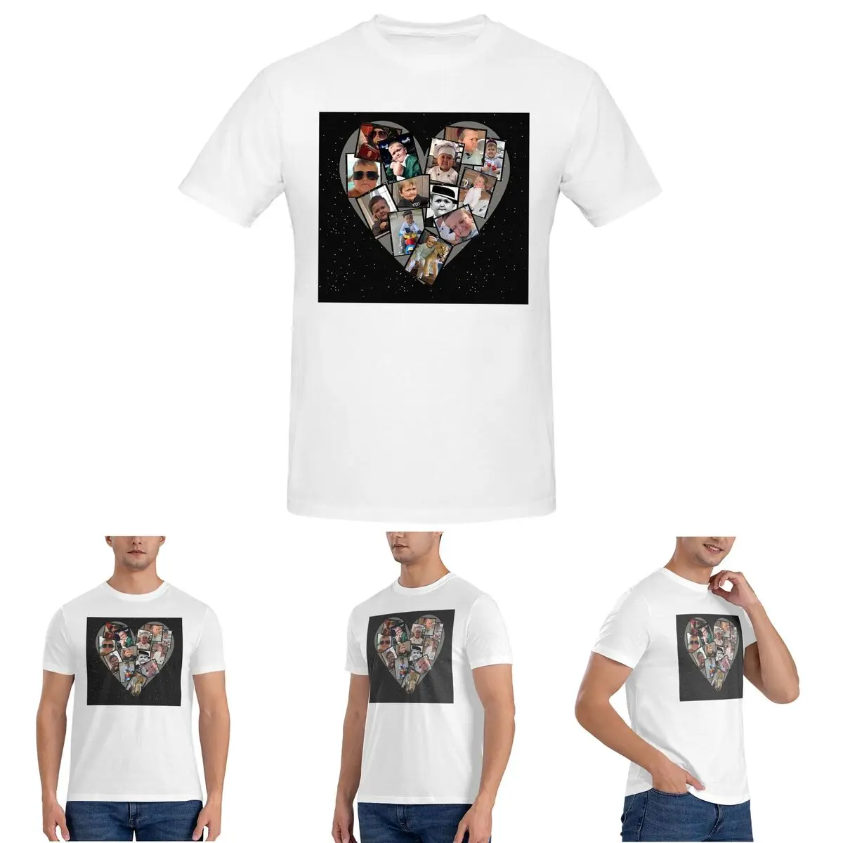 

Hasbulla Magomedov Heart Collage T-Shirt for Men Cotton Plus Size T Shirts Men's Short Sleeve Crew Neck Summer Clothes Tops