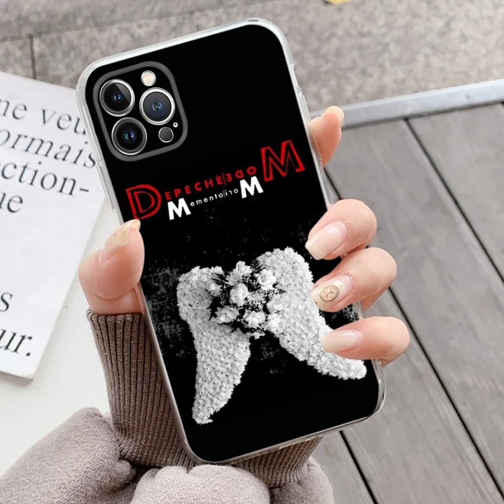 록 밴드 디페치 모드 실리콘 휴대폰 케이스, 아이폰 15, 14, 13, 12, 11 프로 미니, XS 맥스, 8, 7, 6 플러스, X, XS, XR 커버