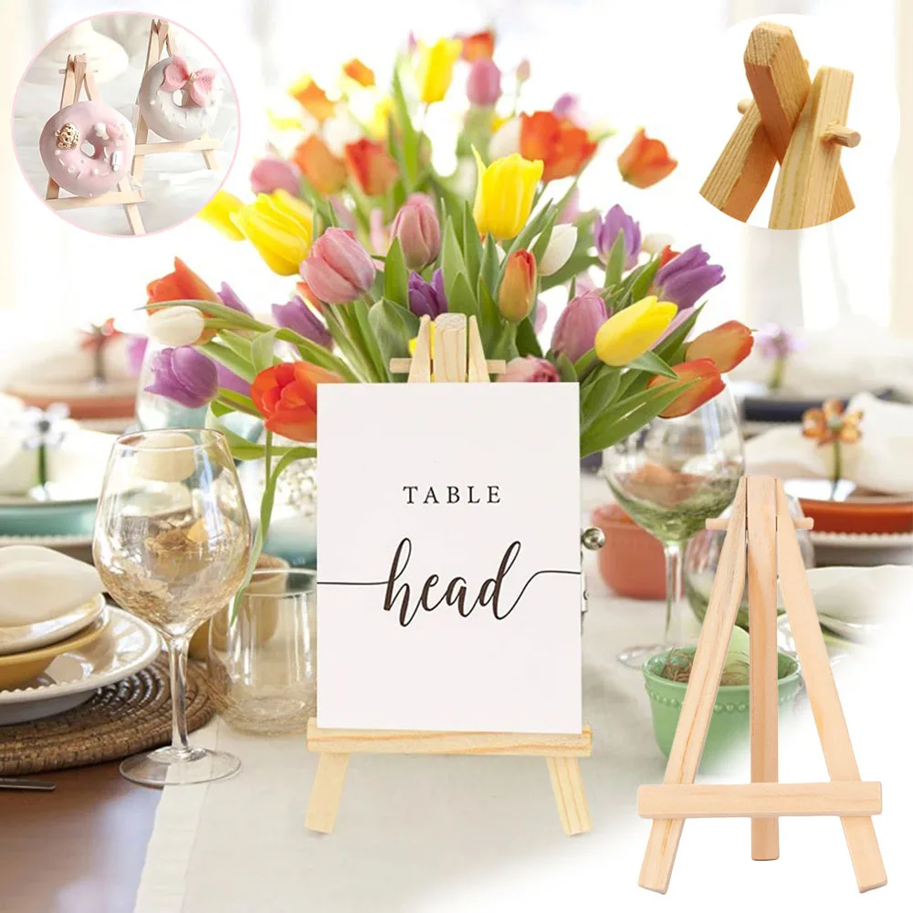 

Wedding Decorations Wooden Desktop Stand Display Stand Photo Display Stand Holiday DIY Tripod Trípode De Decoración Fotográfica