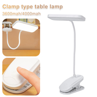 LED Clip on Desk Light Rechargeable Reading Lamp 360° Flexible Bedside Light Eye Protection Table Lamp for Study Office Work