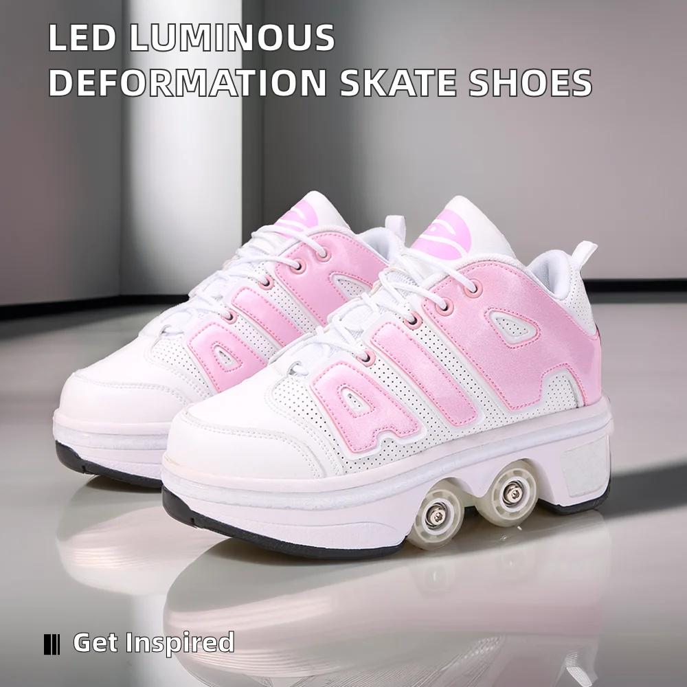 Newly Designed  Deformation Roller Shoes PU Material Skate with Wheels for Adults and Children