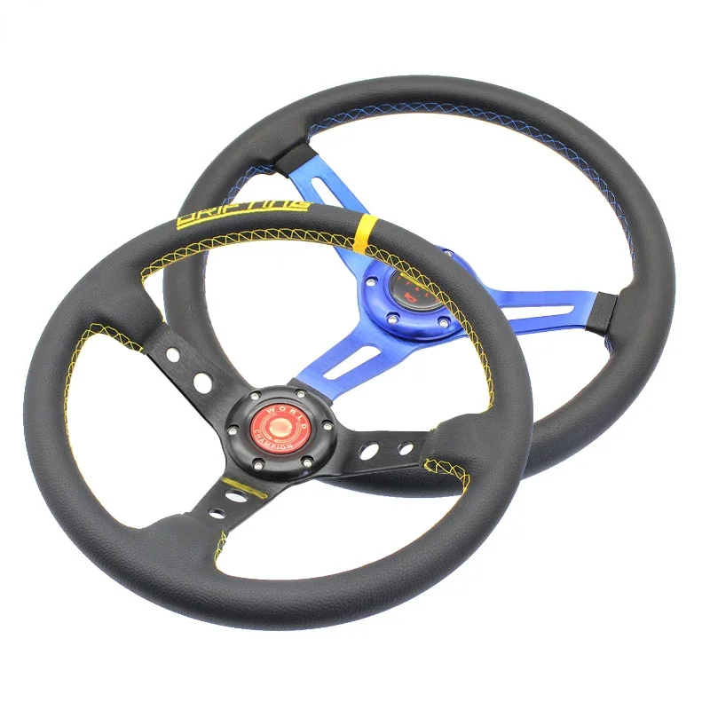 Car racing modified steering wheel Simulation racing wheel PVC aluminum alloy 14 inches