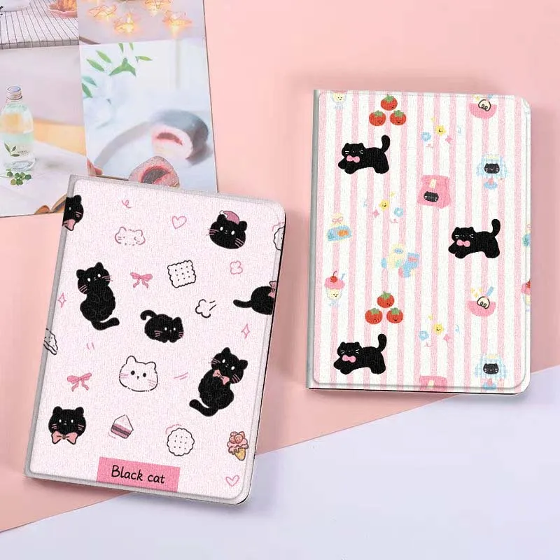 

Creative Black Cat Pattern For Xiaomi Mi Redmi Poco Pad 2 4 5 7S 6S 6 7 8 Max Plus Ultra SE Pro K 2025 Tablet Case