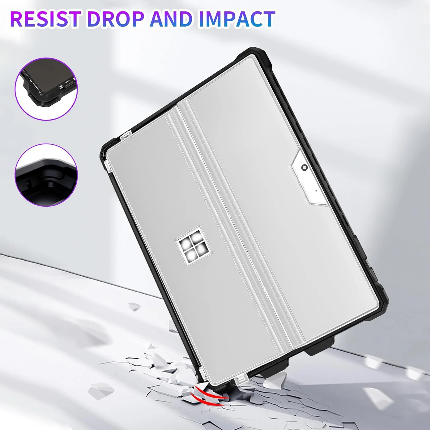 

For Microsoft Surface Pro 7 Plus Pro7 Pro6 Pro5 Pro4 LTE All-in-One Rugged Cover Case with Pen Holder Kickstand Protective Case