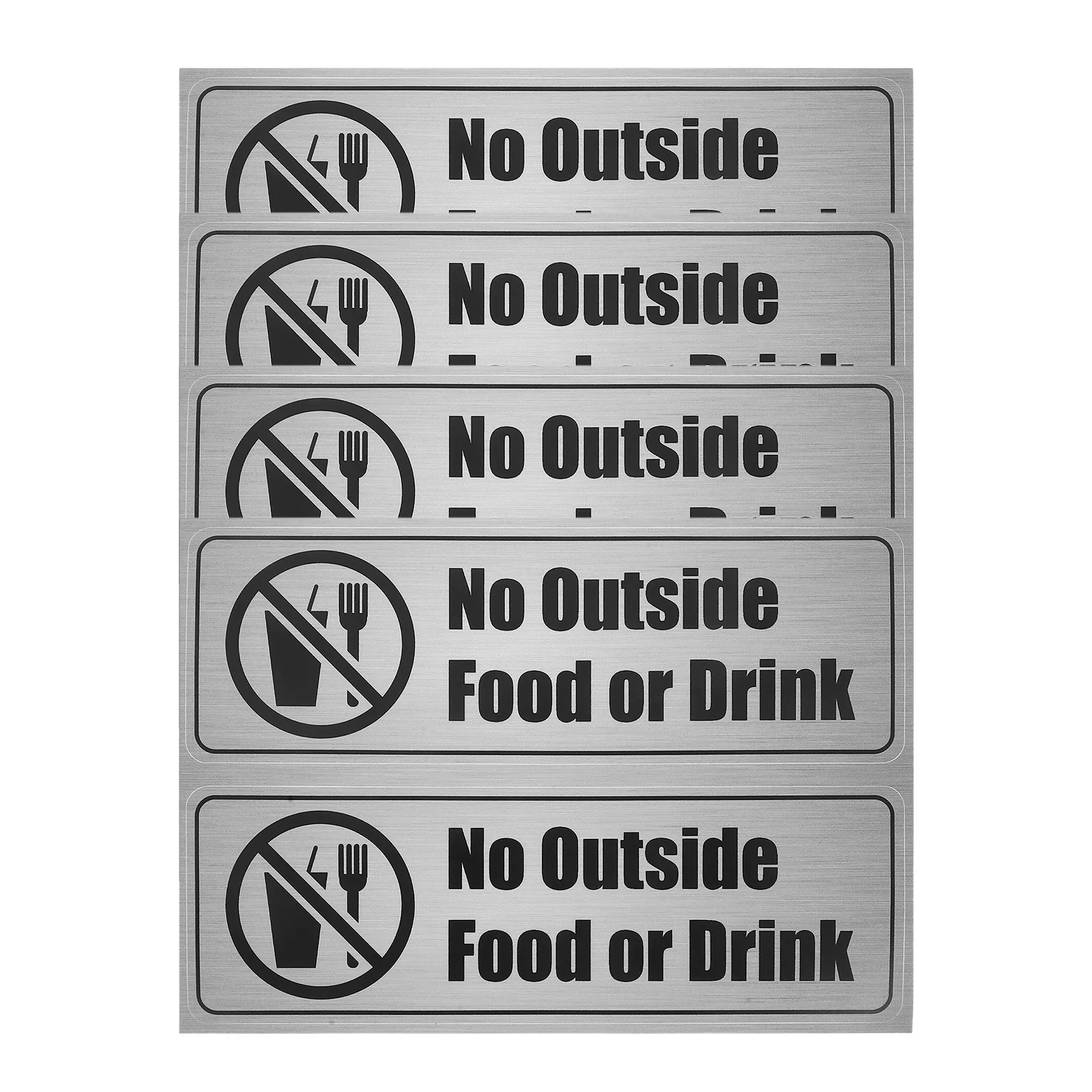 

8Pcs No Outside Food Prohibition Sticker Easy Apply Self Adhesive PVC Label for Restaurant Office Business No Food Sign Label