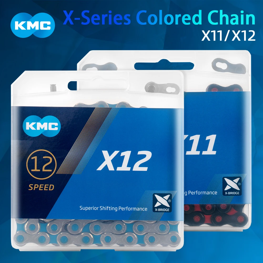 KMC Fahrradkette 11S 12-Gang MTB-Ketten 118L 126 Glieder Mountainbike-Kette 11V 12S Schwarz Rot Blau mit Schnellverschluss für Shimano – Detail 1