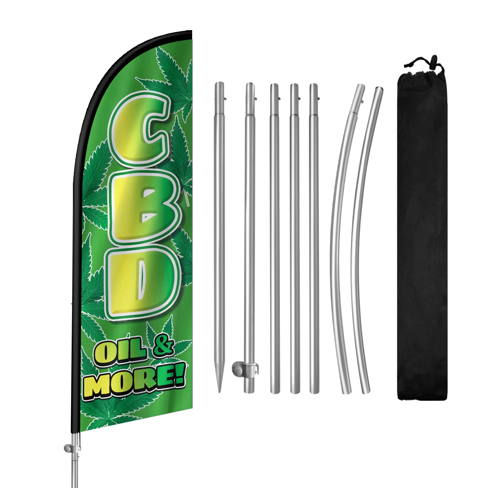 FSFLAG-The CBD Feather Flag with Aluminum Flagpole, Advertising Outdoor Banner Decoration for Business, 280cm,1Pc