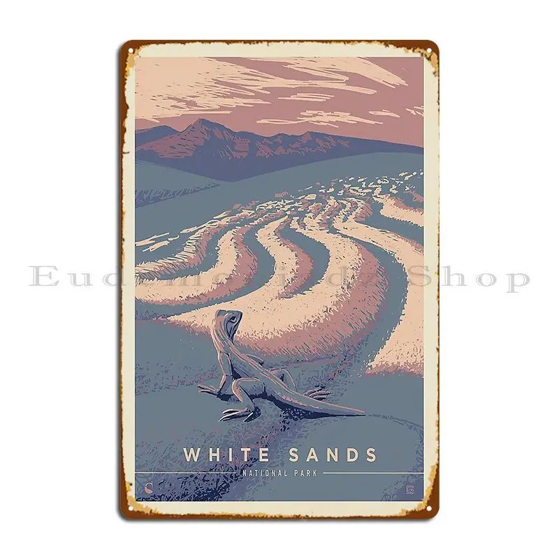 White Sands National Park Drifting Dunes Poster New Mexico Travel Metal Sign Pub Designer Painting Club Tin Sign Poster