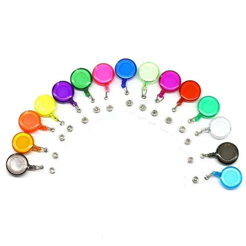 5pcs/set Multi-purpose Badge Reels Retractable for Badge Holder Staff Nurse Working Permit Clip Pass Work Card Holder Clips Reel