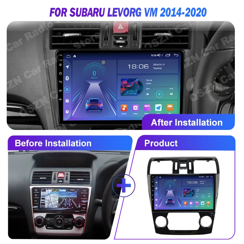 QSZN For Subaru Levorg VM 2014-2020 CarPlay Android Auto Car Radio GPS IPS RDS FM WiFi BT 4G Multimedia Stereo 2K QLED Head Unit view 2