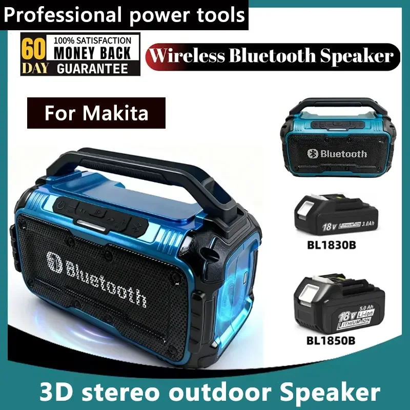 

Cordless Bluetooth Speaker Portable Surround Speakers Dual Channel Subwoofer Loudspeaker 3D Outdoor For Makita 18V Battery