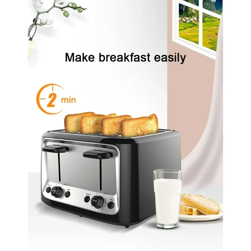 Customizable Household Electric Toaster Baking Bread Sandwich Maker Grill Stainless Steel Toast Oven Heater
