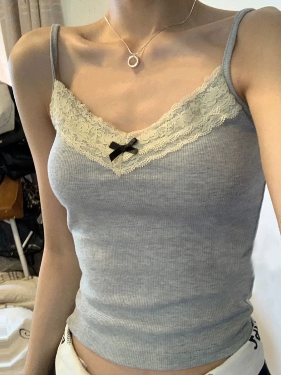 

Sexy Spicy Girl ow Clavicle Strap Vest Women's New Large Size Lace Splice Slimming Trendy Underwear Top Pure Color Commute ...